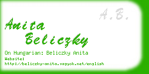 anita beliczky business card